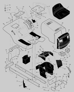 Part Location Diagram of 48X135 Murray Decal, Left Hood